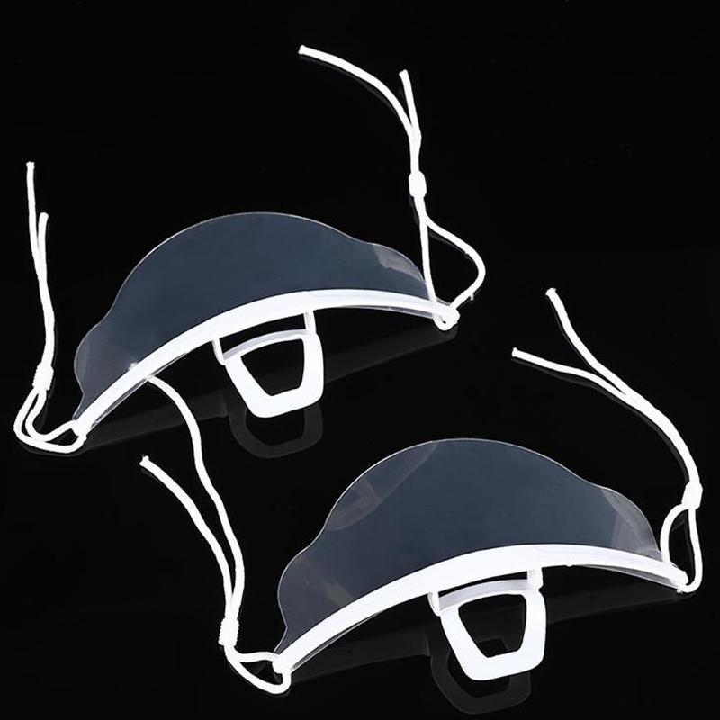 10Pcs Creative Shapes Clear Plastic Catering Mask Hotel Beauty Chef Waiter Protective Mask Reusable Visible Splash Proof Mask