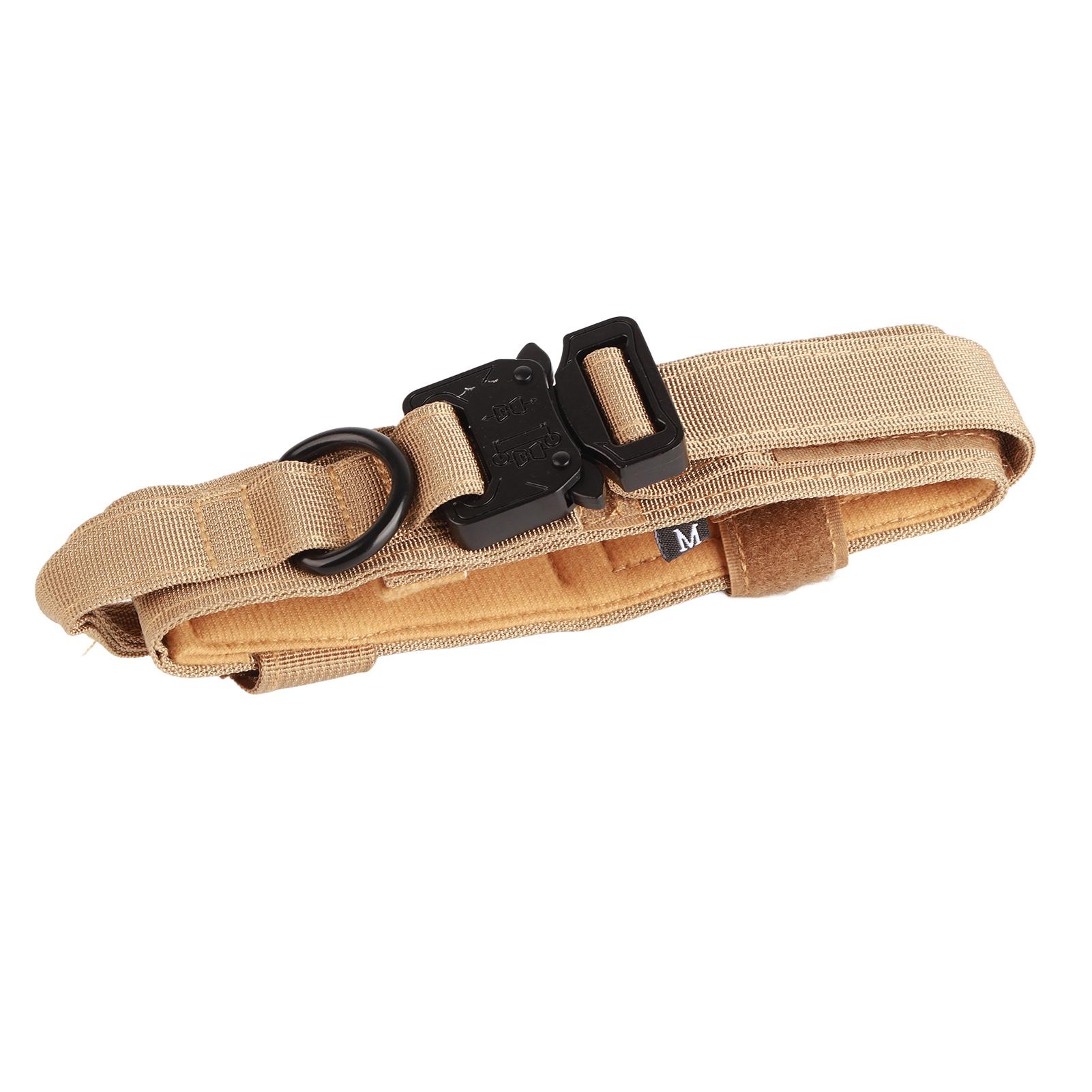 

Dog Collar Adjustable Durable Cotton Puppy Pet Collars with Metal Buckle for Dogs KhakiM