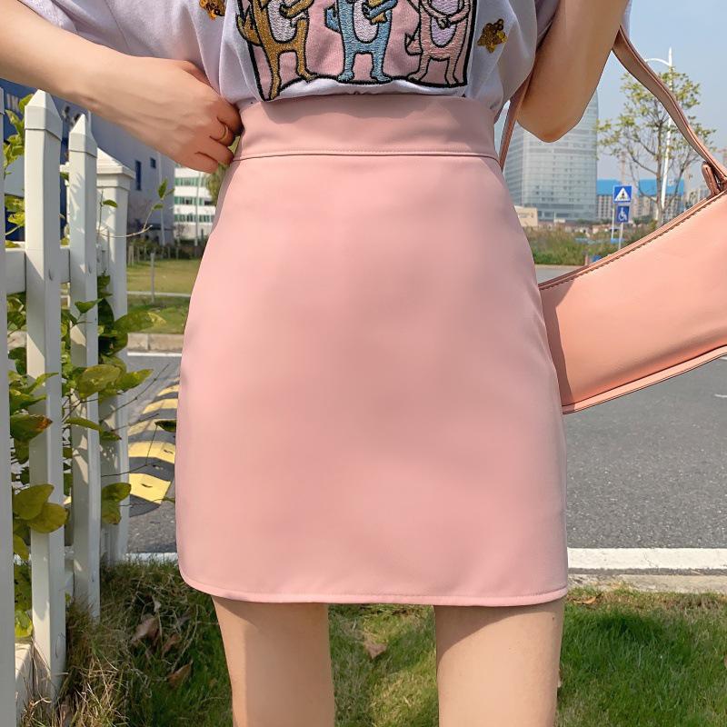 2023 Spring/Summer Korean Candy A-Line High Waist Multi-Color Student Skirt