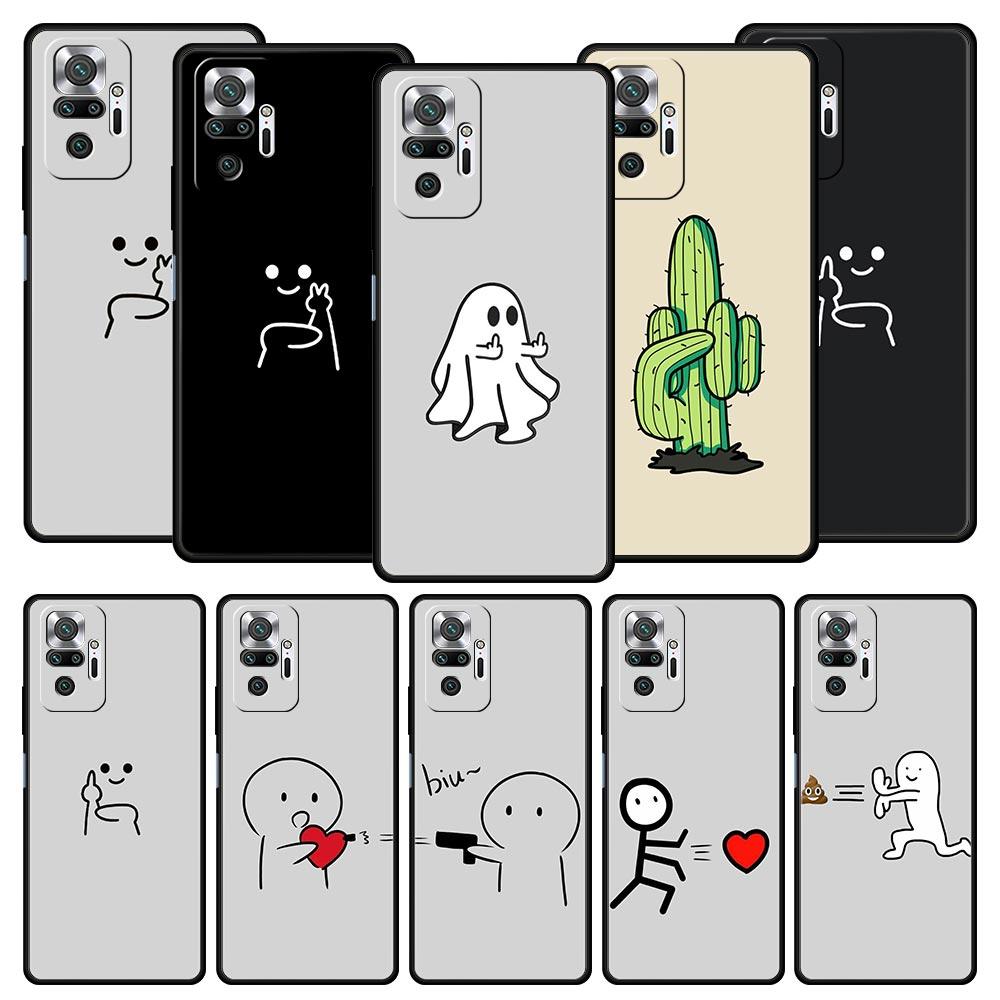 Cute Middle Finger Phone Case For Xiaomi Redmi Note 15 14 13 12 5G 11 10 Pro Plus 4G 9S 14C 13C 12C 10C Soft TPU Cover