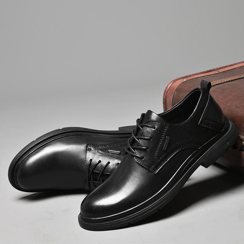2024 New Man Cow Leather Shoes Big Size 46 Man Office Business Dress Leather Flats Man Split Leather Wedding Shoes Soft Handmade