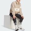 Adidas Jaqueta Fleece de Inverno Originals Color Block Logo Gola Alta Manga Longa Jaqueta Masculina Bege HZ0719