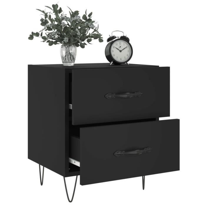 VidaXL Bedside Tables 2 Pcs Black 40x35x47.5 Cm Engineered Wood 827295