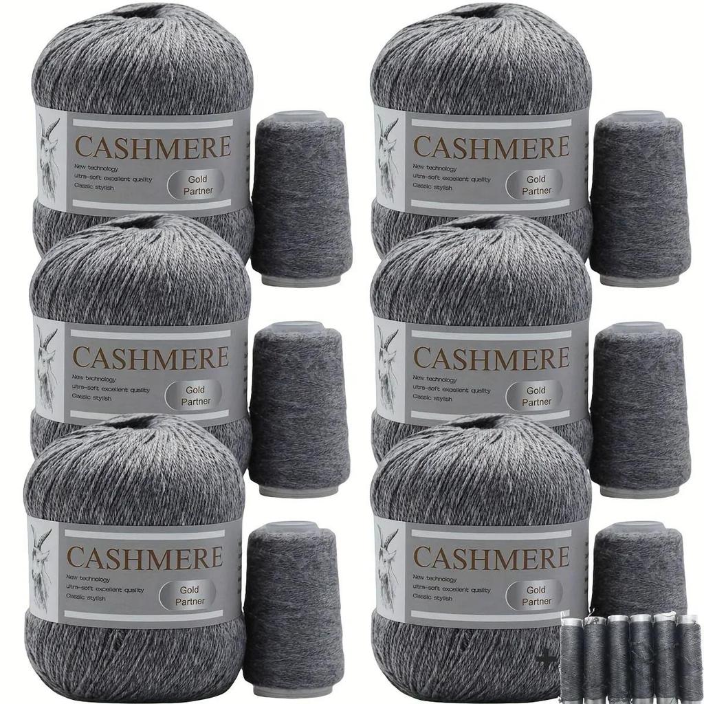 6 Pcs Cashmere Blend Yarn Worsted Weight Bundle for Coats Machine Washable Ultra Soft Knitting Crochet Yarn DIY Crafts