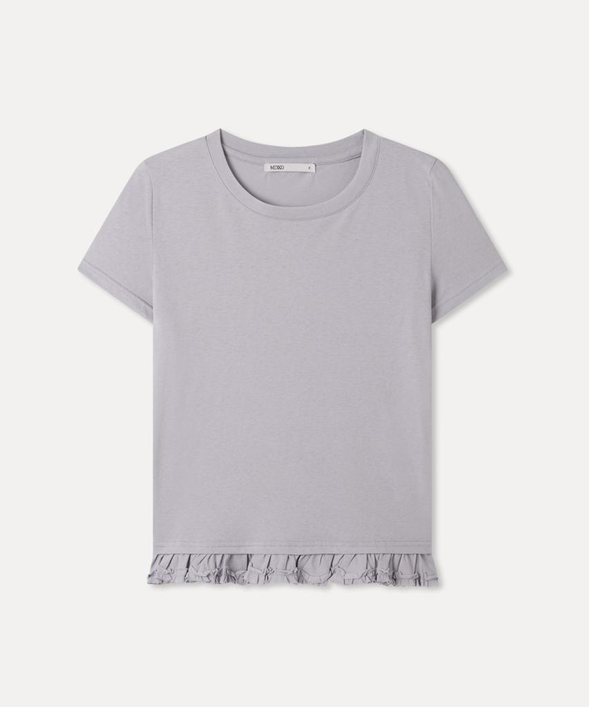 MIXXO Frilled Hem Short Sleeve T-Shirt_Miwhwg41Ts