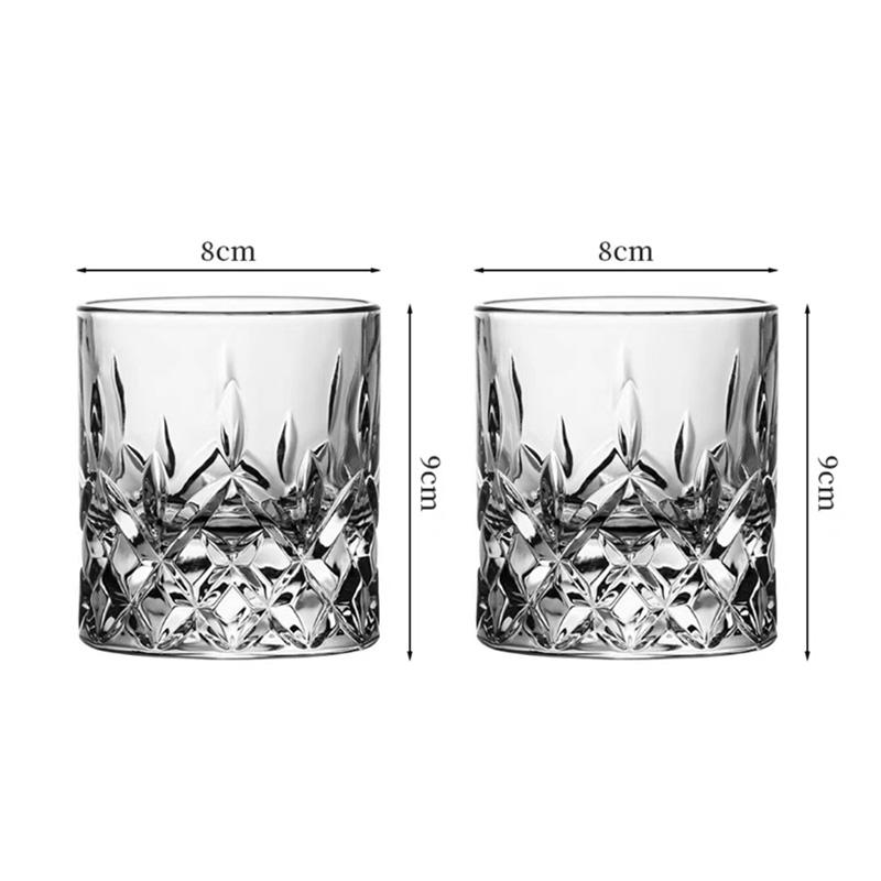 2pcs Sets Cocktail Glass Thick Bottomed Wine Glass Whiskey Glass Creative Ice Hockey Cup Coffee Mug Drinking Glasses Party Tools