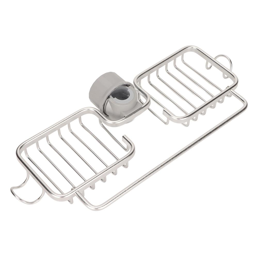 Adjustable Sink Shelf Aluminum Plastic Hanging Rack Durable Sink Organizer Rack  Dishcloth Drainer