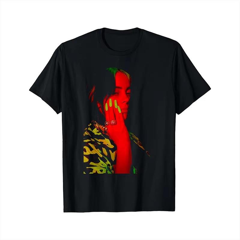 Bilie Eilish An American Streetwear Vintage Singersongwriter Offers A Summer Shortsleeved Tshirt for Both Men and Women