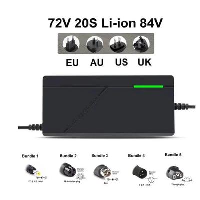 84V 2A 3A 5A Lithium-Ladegerät geeignet für 20S 72V elektrisches zweirädriges Motorrad Lithium-Ionen mit Lüfter intelligentes Schnellladegerät