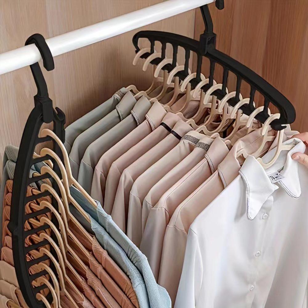 Rotating Foldable Clothes Hanger 11 Hole Multi Purpose Drying Rack Plastic Scarf Organizer Space Saving Closet Storage Hangers