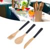 3Pcs Japanese Wooden Cutlery Set Safe BPA   Wooden Cutlery Spoons Forks Knives for Kitchen