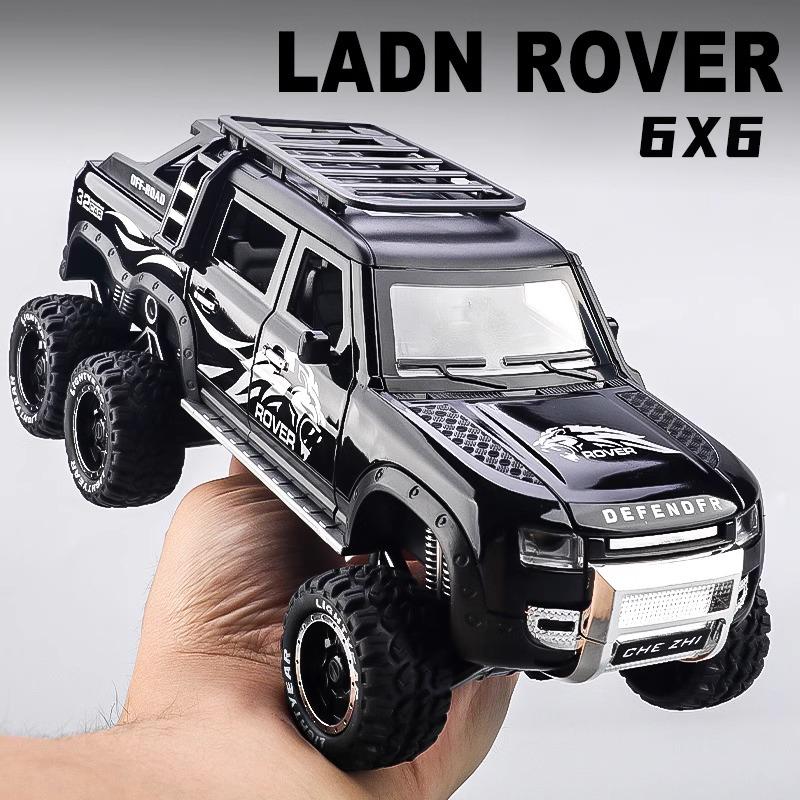 1/24 Scale Large  Land Rover Defender 6x6 Super Off Road Vehicle Alloy Diecast Model Car Sound & Light Child Toy Birthday Gift for Kids