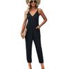 American Shiying Solid V-neck Sling Jumpsuit Women 2025 Summer New High Waist Straight Jumpsuit Women