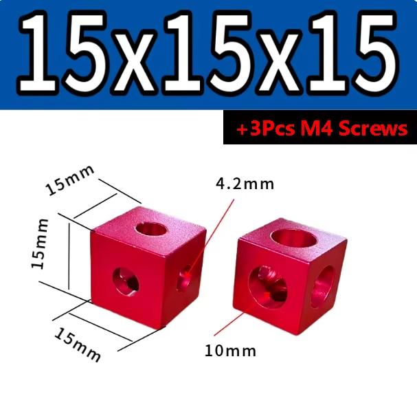 4pcs 1515/2020 Aluminum Block 90 Degree Angle Corner Connector for V-Slot/C-Beam Aluminum Extrusions Profile 3D Printer Parts