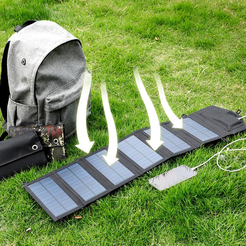 30W Portable Folding Solar Panel with 5V USB for Outdoor Camping