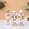 3Pcs Christmas Nutcracker Ornaments Wooden Standing King Figurine Home Decor