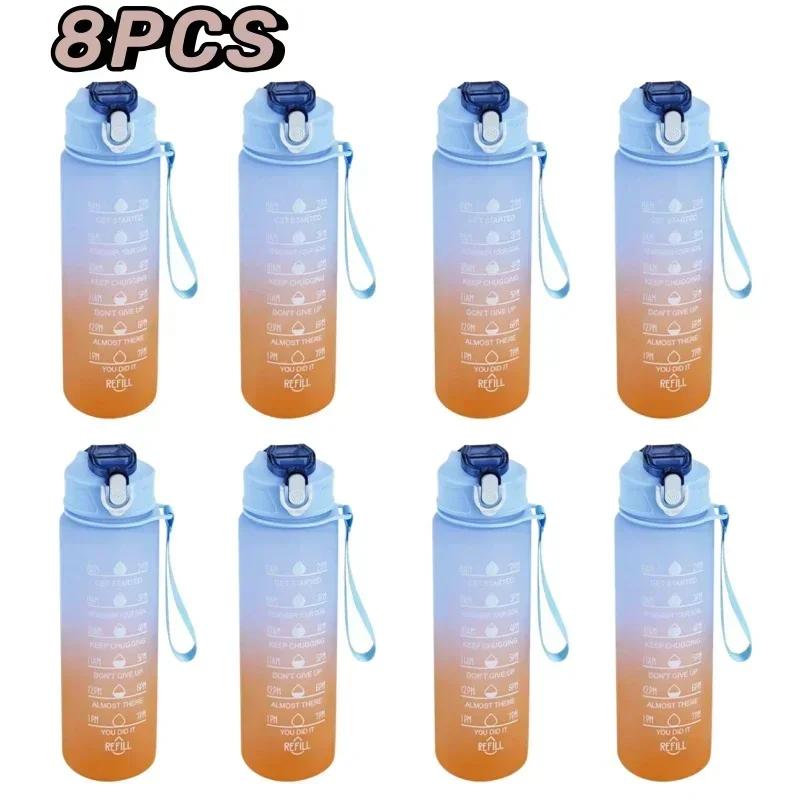 900ml Sports Water Bottle with Time Marker Motivational Portable Water Bottle for Outdoor Sport Fitness BPA Free Leak-proof Cup