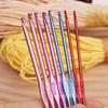 14pcsDIY clothing needle metal handle crochet single-head crochet colorful aluminum knitting needle yarn crafts