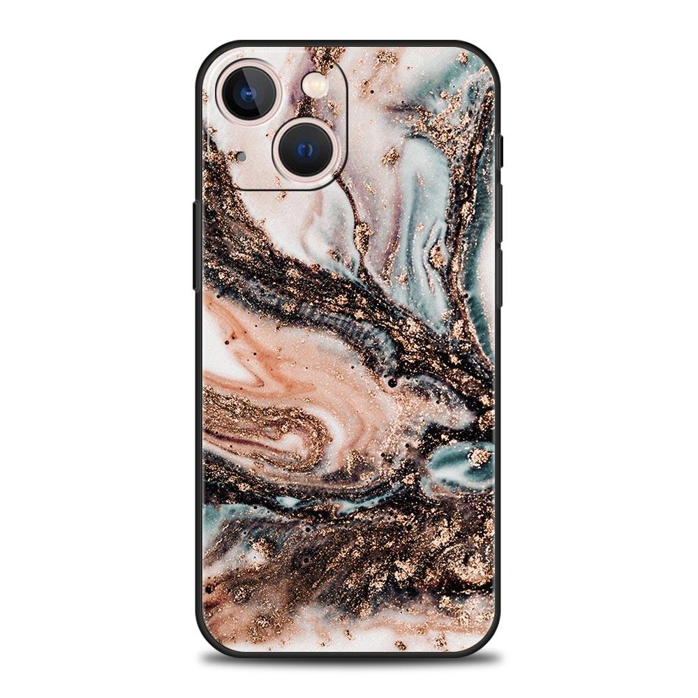 Vintage Marble Phone Case Cover for iPhone 17 16 15 14 13 12 11 Pro Max 17 Air Plus Shockproof Soft TPU Shell Fundas Capas Bags