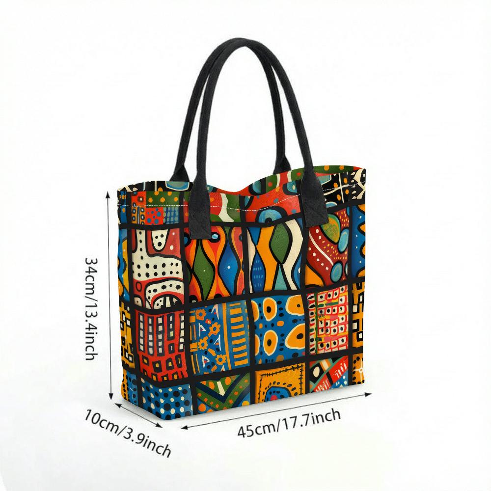 Boho Print Tote Bag Large Casual Shoulder Bag for Daily Travel Shopping