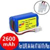 14.8V 12800mAh Good Quality Battery For Ilife V50 V55 V8s V3s Pro  V5s Pro V8s  X750 Robot Vacuum Cleaner  Battery Capacity:2600