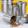 Lufttett matoppbevaringsbeholder i rustfritt stål dyrefôrkrukke med lokk Hundegodbitbøtte Kjøkken Pantry Organizer for kaffeblanding