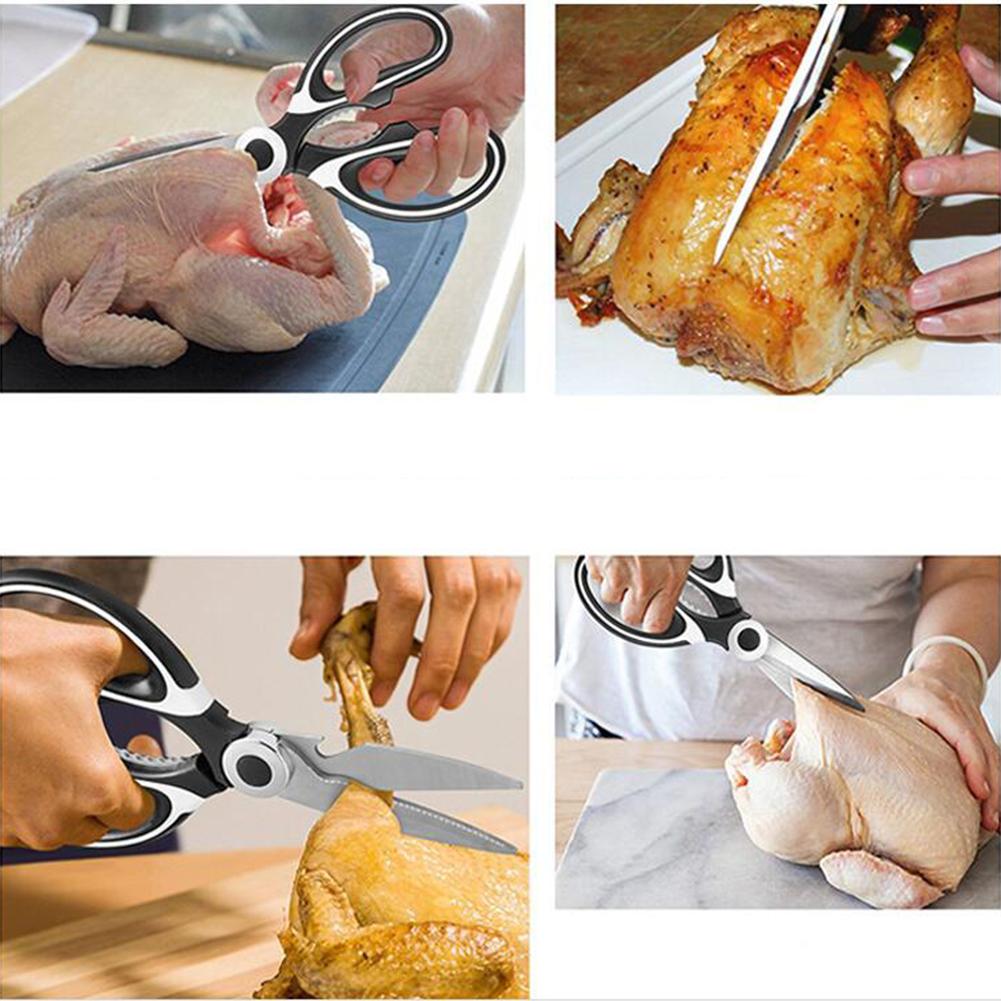 2pcs Stainless Steel Kitchen Multifunction Scissors Cutter for Fish Chicken Poultry Bone Cooking Tools