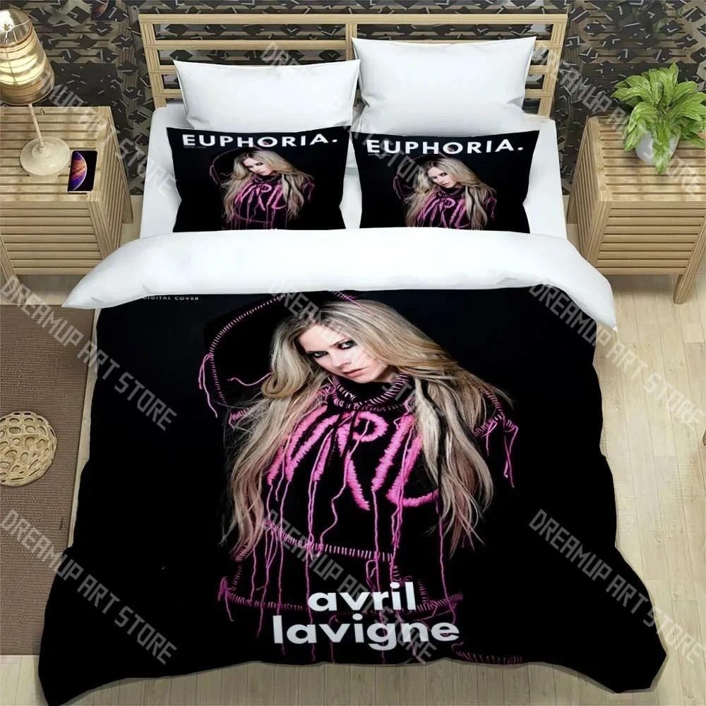 Fashion Music Singer Avril Lavigne Bedding Set Single Twin Full Queen King Size Bed Set Kids Bedroom Duvetcover Set