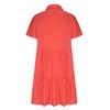 Womens Cotton Linen Dresses Summer Casual V Neck Button Down Short Sleeve Tiered Dress Lightweight Loose Fit