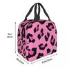 Rosa Leopard Tierprint Isoliert Lunchtasche Kühltasche Wiederverwendbar Großer Tragetasche Brotdose Aufbewahrungstaschen für Lebensmittel Büro Reise