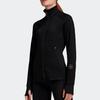 Adidas SMC Solid Color Stand Collar Long Sleeve Zip Sports Jacket Women Jacket Black FU0761