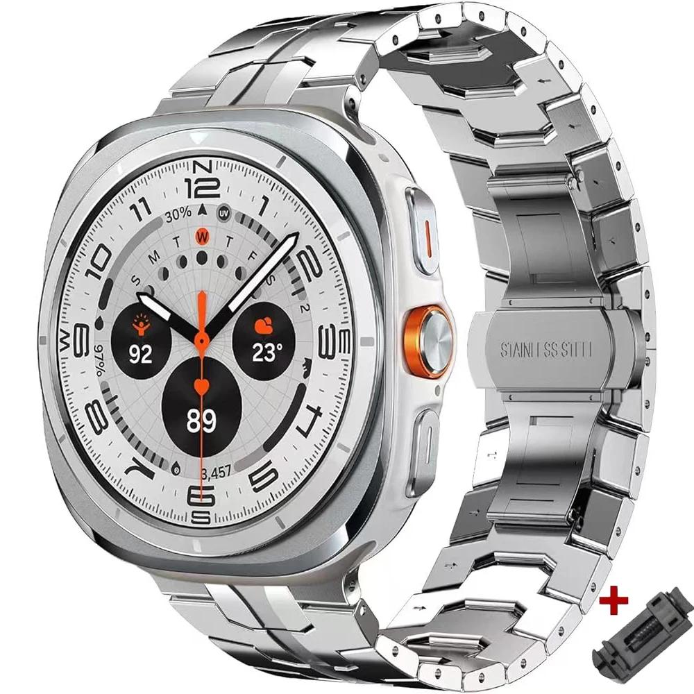 Metal stainless steel Band for Samsung Galaxy Watch 9 Ultra2 47mm Men Bracelet Luxury Metal Strap for Samsung Galaxy watch 9/8/8Classic 40mm 44mm 46mm