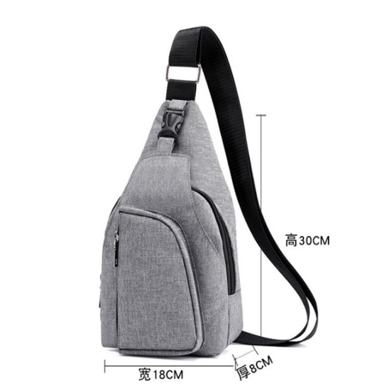 Men's bag, multi-layer men's breast bag, buckle Oxford cloth sports breast bag, outdoor small bag, men's messenger bag.