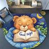 Teddy Bear Reading Book Round Area Rug,Carpet Rug for Living Room Bedroom Sofa Playroom Decor,Non-slip Floor Mat
