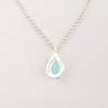 Aqua Chalcedony Gemstone Zircon Pendant 925 Sterling Silver Jewelry Gift For Her CZP-7-8