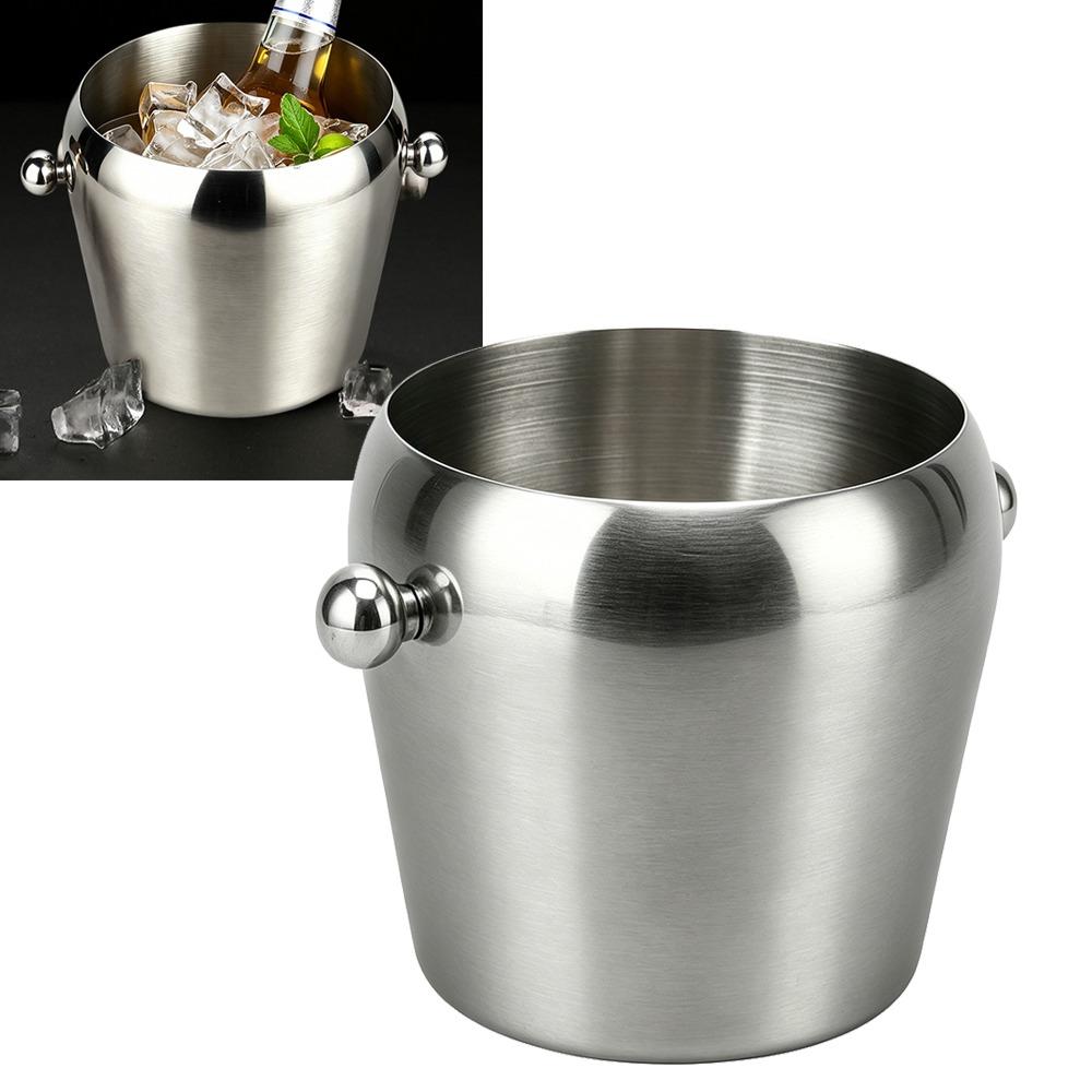 Rustproof Wine Chiller Stainless Steel Champagne Bucket Insulated Ice Bucket Home 1L