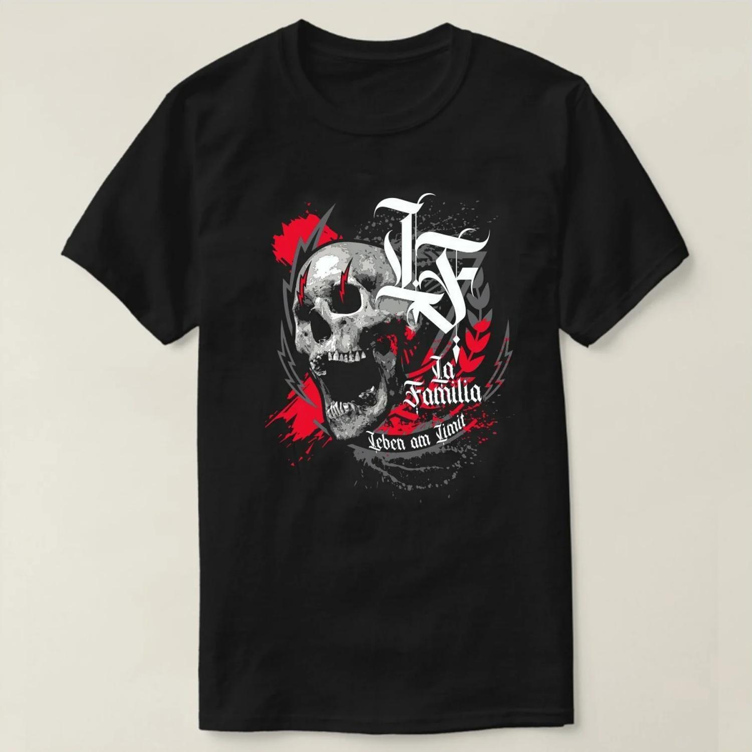 La Familia FCK Life At The Limit Gothic Skull T Shirt New 100% Cotton Short Sleeve O-Neck T-shirt Casual Mens Top S чёрный