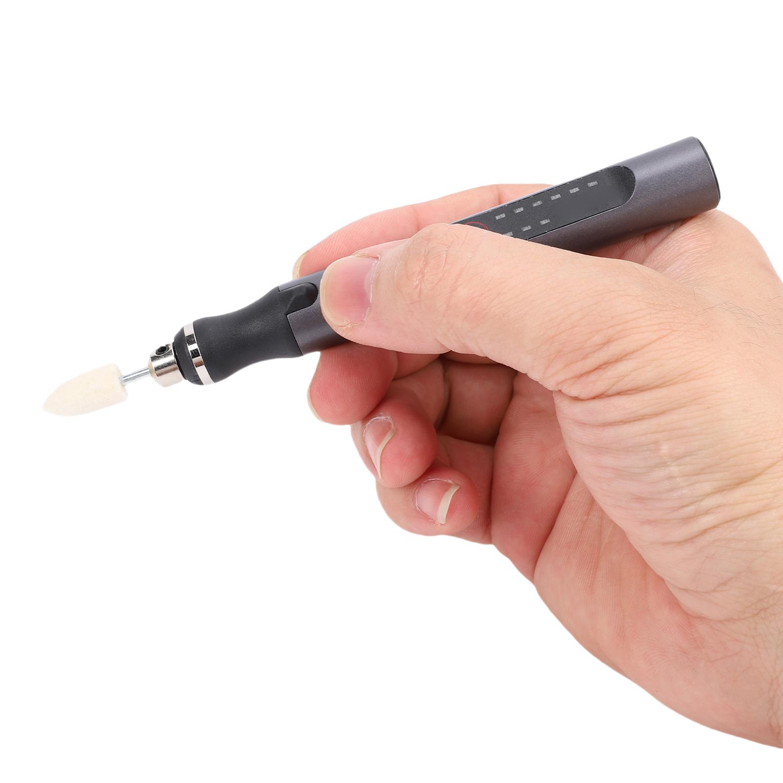 

Електричний гравер з 6 насадками, Type-C USB, акумуляторний, низький рівень шуму, 3 швидкості, для металу, дерева, скла, пластику
