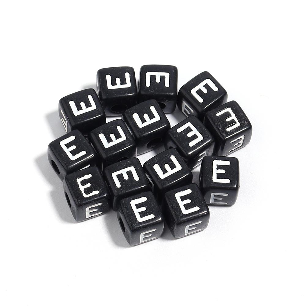 50-100 Stück Schwarze Acryl Buchstabenperlen A-Z Alphabetperlen Würfel Abstandshalterperlen Für DIY Armband Halskette Schmuckherstellung Zubehör