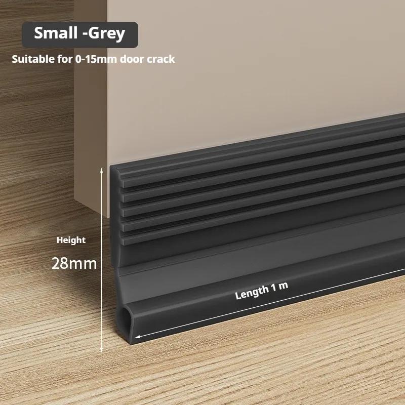 50mm Height Door Seal Strip Flexible Soft TPE Under Door Weatherstrip 1M Self-Adhesive Dustproof Windproof Stripping