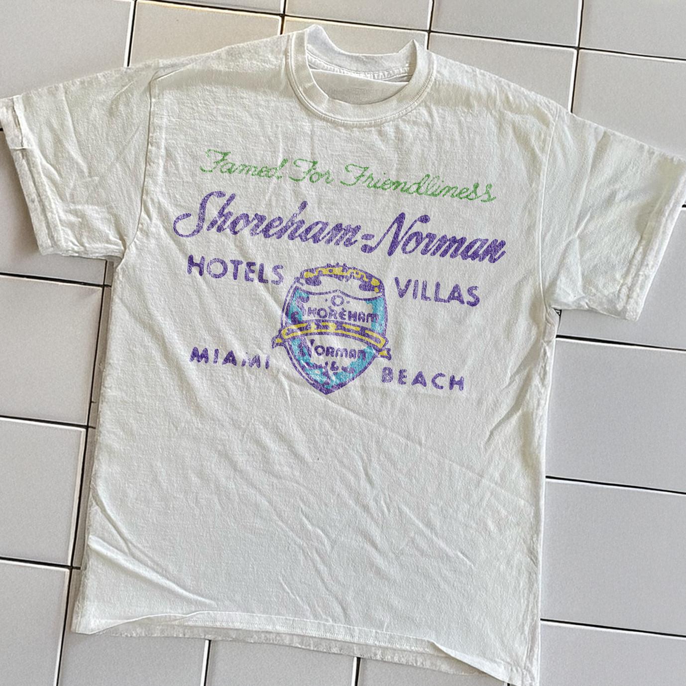 90s Shoreham Norman Hotels Promo T-Shirt White L S