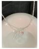 S925 Sterling Silver Pink Heart Bow Pearl Bracelet for Women