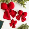 Korean Velvet 3D Bow Ornament for Christmas Tree and Wedding Decor
