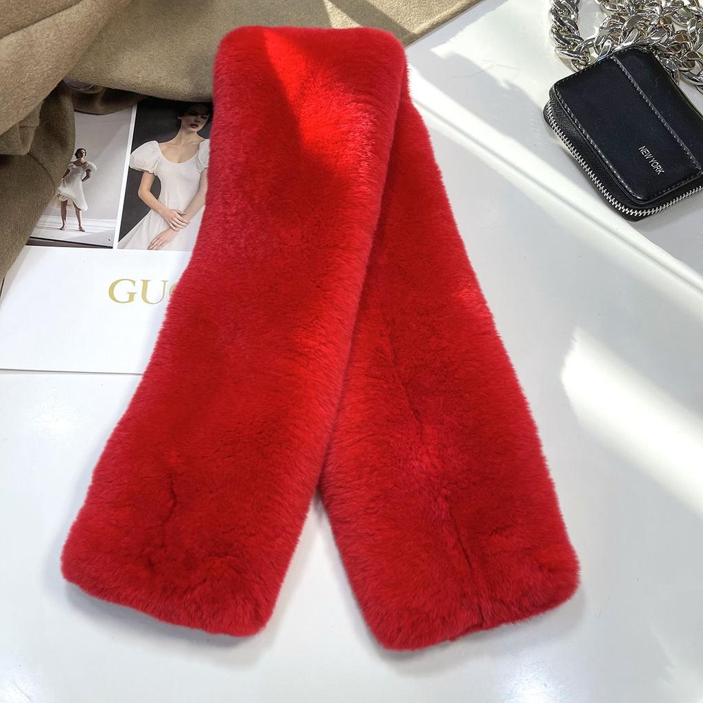 Unisex Winter Faux Fur Scarf - Thick, Knit, Soft and Stylish Accessory for Trendy Warm Comfort
