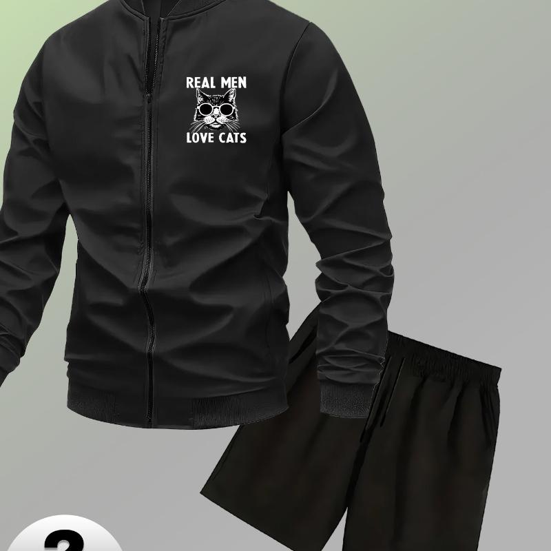 Мужской комплект: Бейсбольная куртка и шорты, Повседневный и модный, Незаменим для весенней повседневной носки S