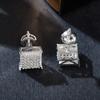 Quadratische Ohrstecker aus 925er Sterlingsilber mit Moissanit für Damen, Hochzeitsgeschenk
