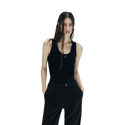 MO&Co. Ribbed Knit U-Neck Vest