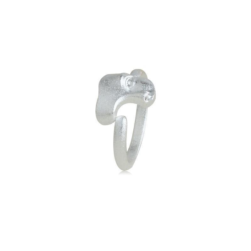 Burnt White Texture Mask Color Handmade Opening Ring Versatile Personality Mask Ring Matte Niche High-end Jewelry