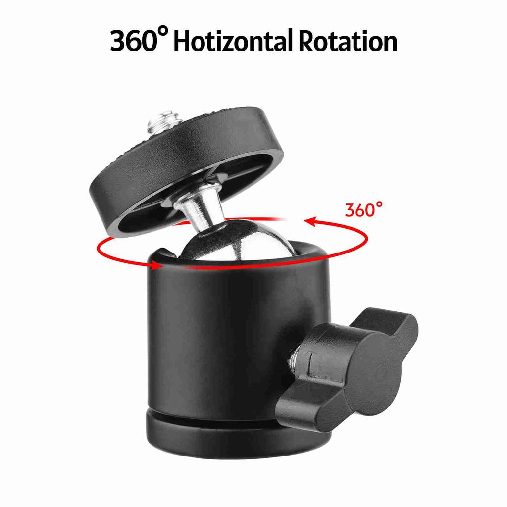 1pc Mini Swivel Ball Head Tripod Head 360 Degree Rotating Mount Base Adapter with Universal 1 4 Inch Screw Mounts for