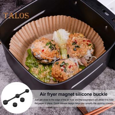 Air Fryer Magnet Buckle for Parchment Paper Food Grade Silicone Buckle High Temp Resistance Air Fryer Liner Clips for Prevent Paper Burning